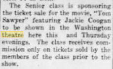 Washington Theatre - 25 MAR 1931